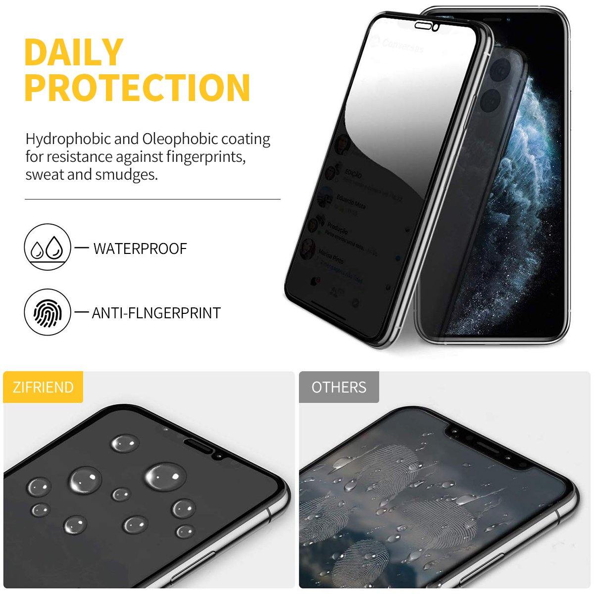 2.5D Anti Spy Privacy Tempered Glass Screen Protector - ZIFRIEND